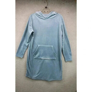 Serra Women's Velour Hooded Pajama Gown-Small/Medium-Hand Warmer-Very Soft